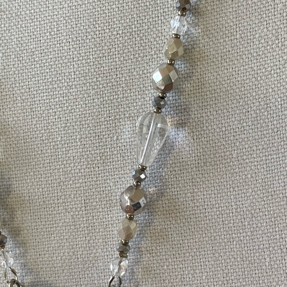 NWT Wedding Necklace Of Vintage Pendant Quartz Crystal & Czech Faceted G… - Picture 10 of 11